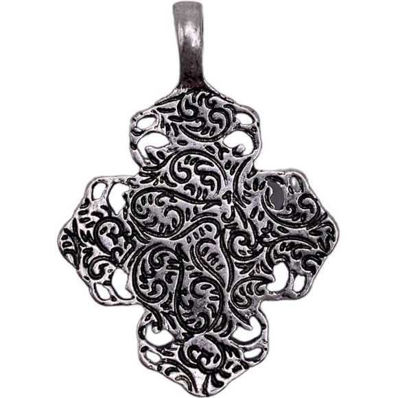 Victorian Style Pendant with Lovely Smokey Gray & Pink Stone - Picture 3 of 10